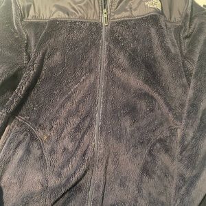 North Face navy blue fuzzy zip up. Size XXL.